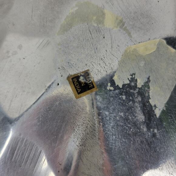 Vintage Strawberry Pewter Plate Mid-Century Modern Kitchen Decor Hammered - Picture 11 of 13